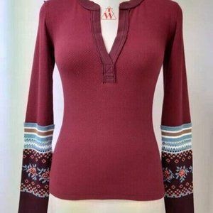NWT Free People Mikah Thermal Top Shirt  sz S